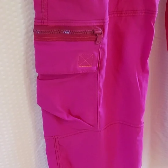 Title Nine Women's Pants Trail Mix Hot Pink Nylon Hiking Outdoor Capris 2 - Picture 3 of 12
